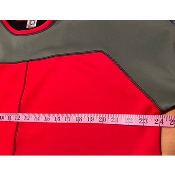 Anne Klein Colorblock Neoprene Tunic Top Sz L Unique Minimalist Statement Funky - Picture 9 of 9